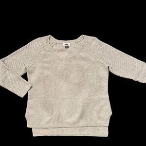 Old Navy V-Neck Grey Sweater Lg